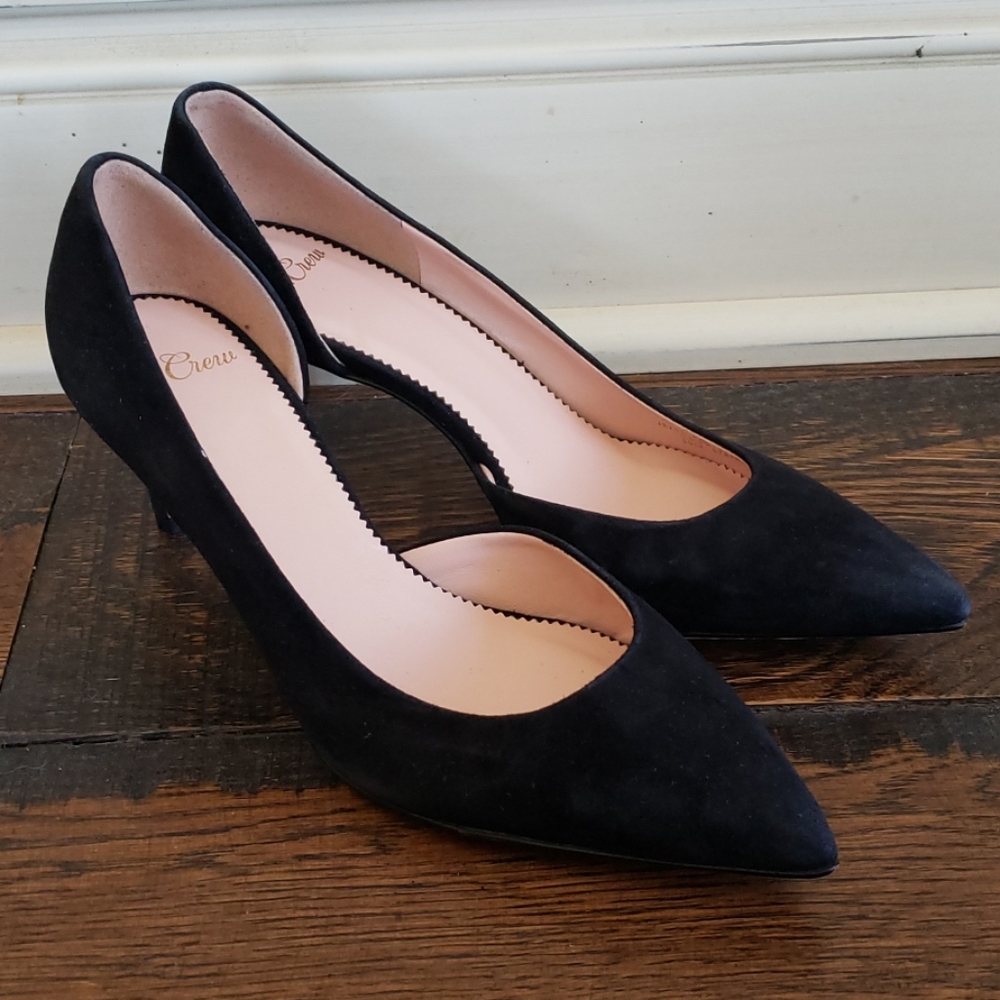 J Crew Lucie suede pumps J8205 black heels